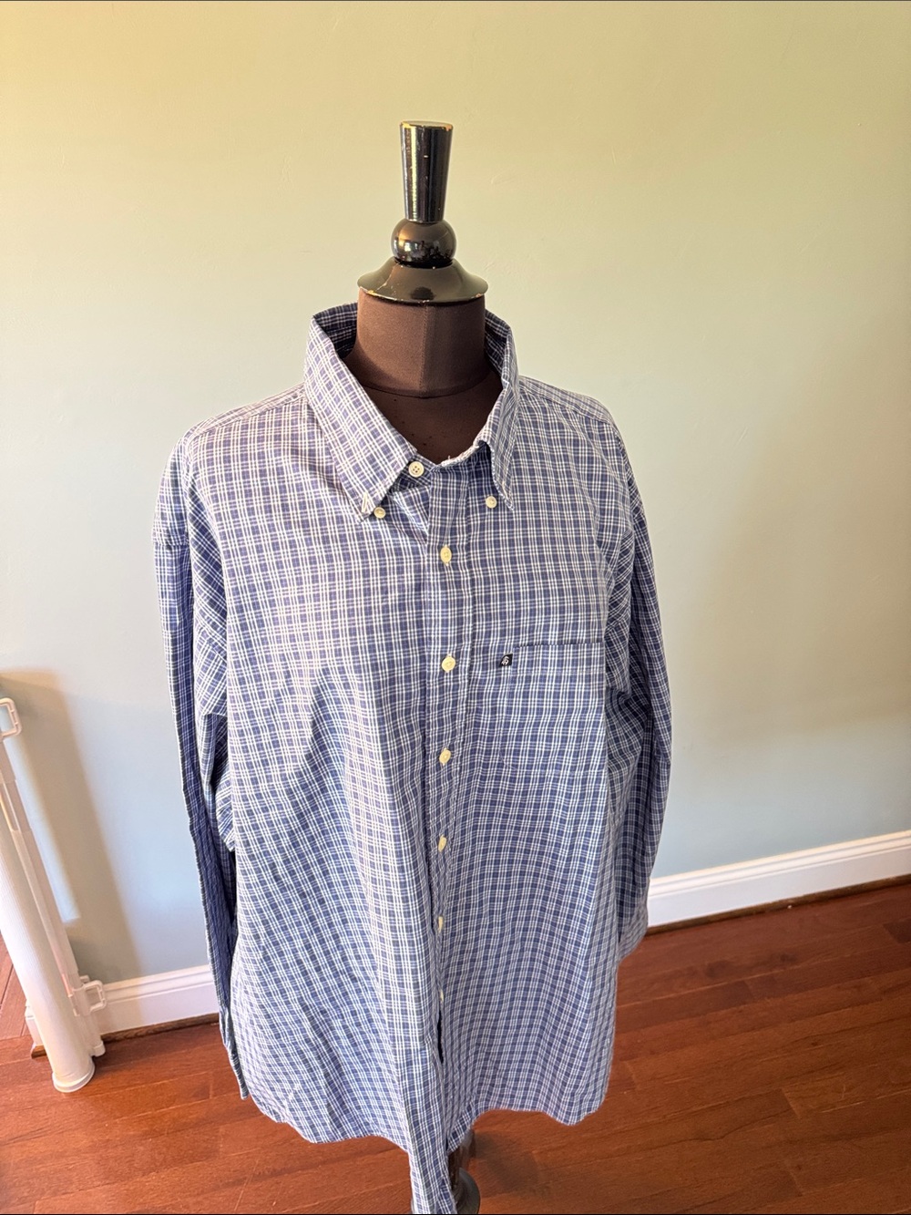 Brooks Brothers Blue and White Plaid Button-Down Shirt